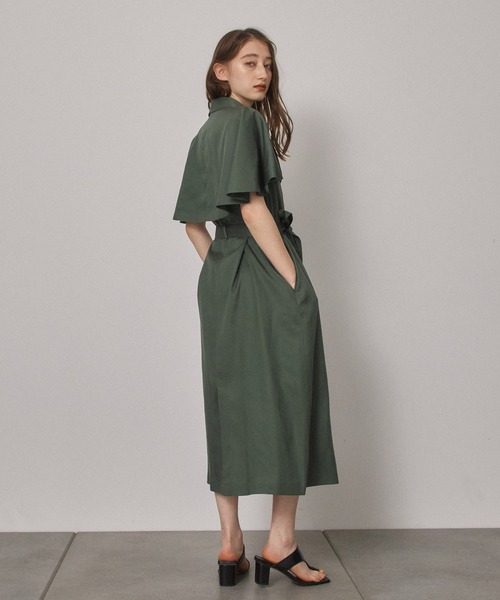 PUBLIC TOKYO(パブリックトウキョウ)の「ケープトレンチ・ジレ・ワンピース/ウォッシャブル(ワンピース・レディース・ブラウン/グリーン・FREE)」の16枚目の写真