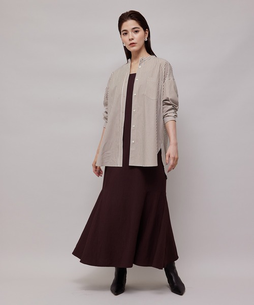 ROPE'(ロペ)の「【WEB限定】洗える/バンドカラーオーバーサイズシャツ(シャツ/ブラウス・レディース・ホワイト/ダークブラウン/ブルー系その他4・38)」の21枚目の写真