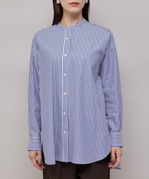 ROPE'(ロペ)の「【WEB限定】洗える/バンドカラーオーバーサイズシャツ(シャツ/ブラウス・レディース・ホワイト/ダークブラウン/ブルー系その他4・38)」の19枚目の写真