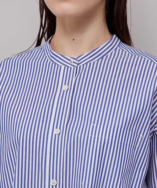 ROPE'(ロペ)の「【WEB限定】洗える/バンドカラーオーバーサイズシャツ(シャツ/ブラウス・レディース・ホワイト/ダークブラウン/ブルー系その他4・38)」の22枚目の写真