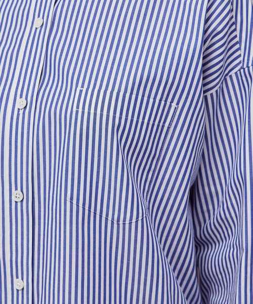 ROPE'(ロペ)の「【WEB限定】洗える/バンドカラーオーバーサイズシャツ(シャツ/ブラウス・レディース・ホワイト/ダークブラウン/ブルー系その他4・38)」の10枚目の写真