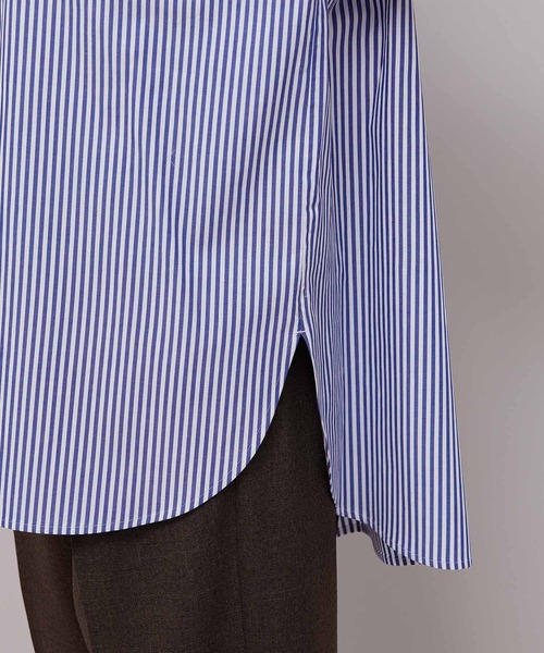 ROPE'(ロペ)の「【WEB限定】洗える/バンドカラーオーバーサイズシャツ(シャツ/ブラウス・レディース・ホワイト/ダークブラウン/ブルー系その他4・38)」の8枚目の写真