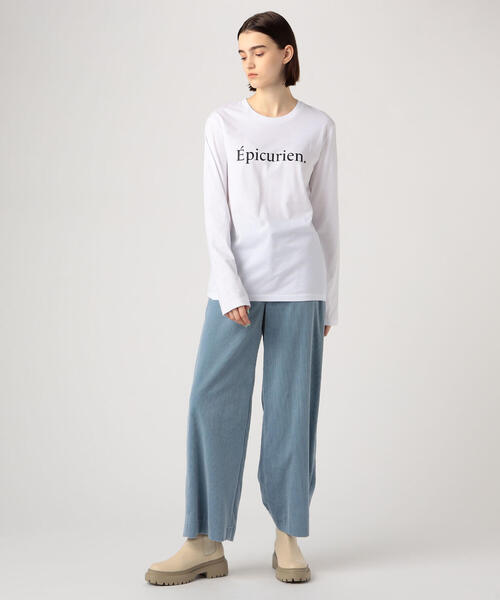 TOMORROWLAND （トゥモローランド）の「Les Petits Basics SEMAIN コットン プリントTシャツ（Tシャツ/カットソー・レディース・ホワイト系その他/ブラック系その他・S）」の3枚目の写真