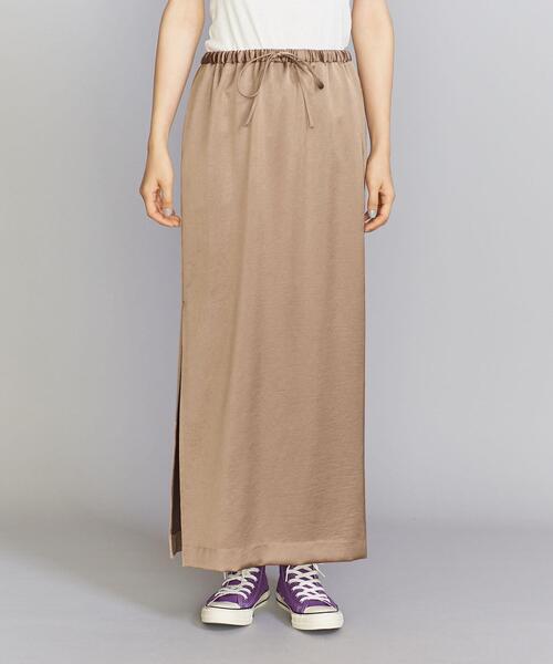 BEAUTY&YOUTH UNITED ARROWS サテン Iライン スカート BEAUTY&YOUTH UNITED ARROWS（ビューティーアンドユース