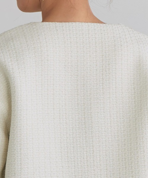 Pierrot(ピエロ)の「ツイードノーカラージャケット(ノーカラージャケット・レディース・オフホワイト/ブラック/イエロー・M/L)」の14枚目の写真