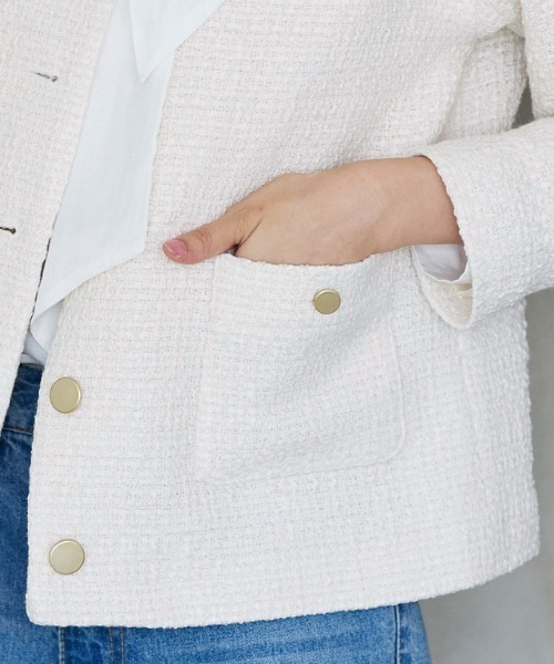 ツイードノーカラージャケット