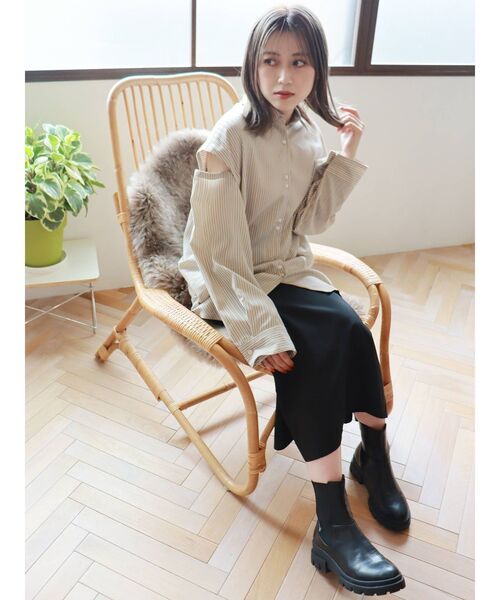 MURUA（ムルーア）の「マルチウェイスリーブシャツ【3WAY着用可能】（シャツ/ブラウス・レディース・その他1/ブルー/ホワイト・FREE）」の9枚目の写真