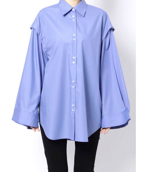 MURUA（ムルーア）の「マルチウェイスリーブシャツ【3WAY着用可能】（シャツ/ブラウス・レディース・その他1/ブルー/ホワイト・FREE）」の16枚目の写真