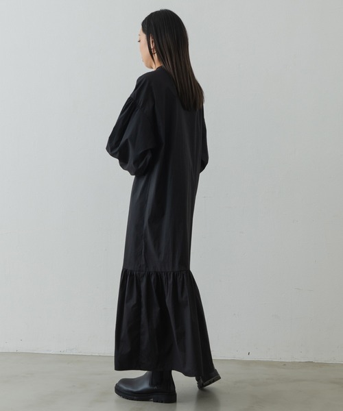 Shelly island（シェリーアイランド）の「ティアードロングシャツワンピース（シャツワンピース・レディース・ブラック/ブラウン・FREE）」の9枚目の写真