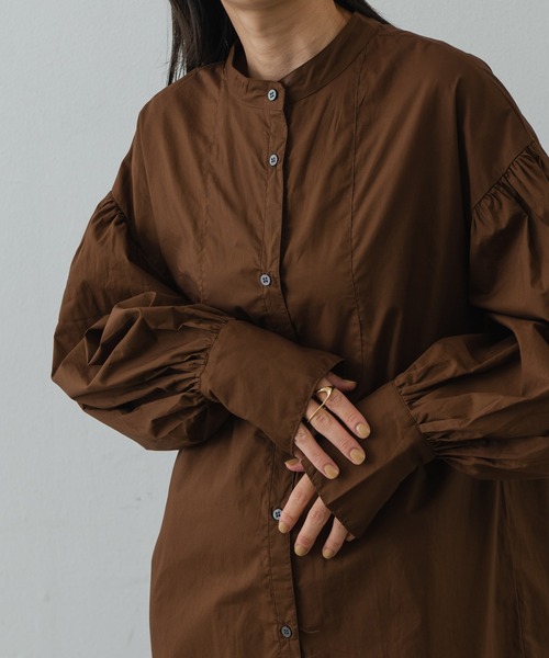 Shelly island（シェリーアイランド）の「ティアードロングシャツワンピース（シャツワンピース・レディース・ブラック/ブラウン・FREE）」の4枚目の写真