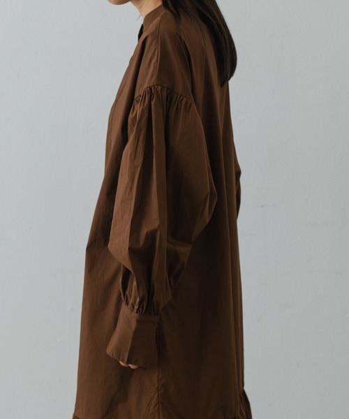 Shelly island（シェリーアイランド）の「ティアードロングシャツワンピース（シャツワンピース・レディース・ブラック/ブラウン・FREE）」の10枚目の写真