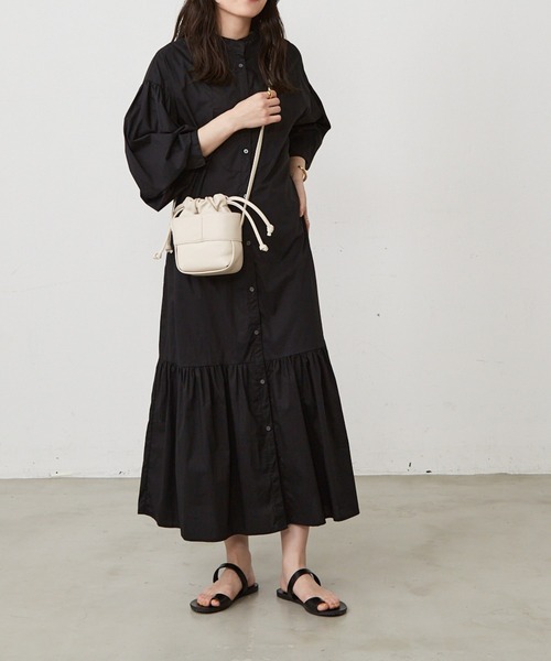 Shelly island（シェリーアイランド）の「ティアードロングシャツワンピース（シャツワンピース・レディース・ブラック/ブラウン・FREE）」の20枚目の写真