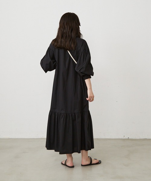 Shelly island（シェリーアイランド）の「ティアードロングシャツワンピース（シャツワンピース・レディース・ブラック/ブラウン・FREE）」の22枚目の写真