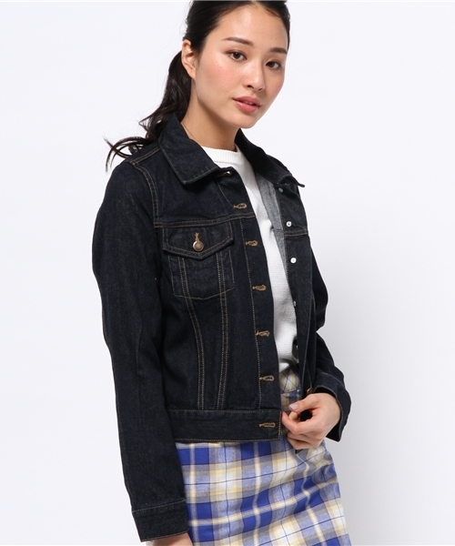 Chico(チコ)の「デニムGジャン(デニムジャケット・レディース・ネイビー/ブルー/ホワイト・FREE)」の9枚目の写真