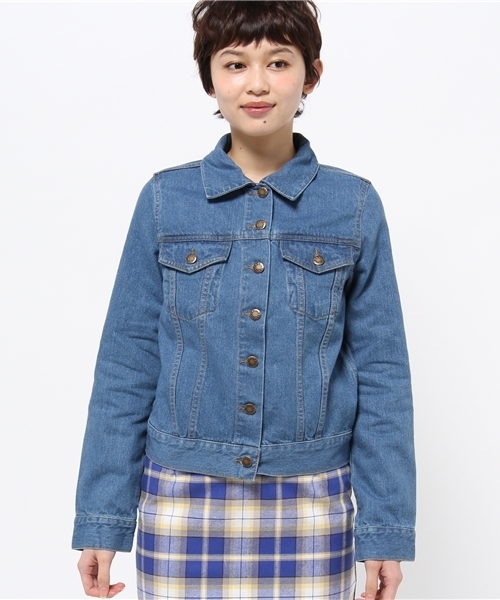 Chico(チコ)の「デニムGジャン(デニムジャケット・レディース・ネイビー/ブルー/ホワイト・FREE)」の4枚目の写真