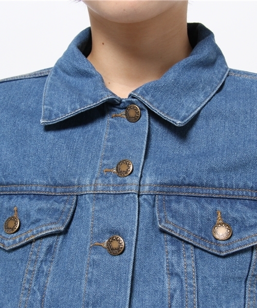 Chico(チコ)の「デニムGジャン(デニムジャケット・レディース・ネイビー/ブルー/ホワイト・FREE)」の7枚目の写真