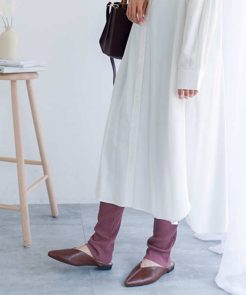 andme(アンドミー)の「セルフカットリブレギンスパンツ(その他パンツ・レディース・ブラック/パープル/ネイビー/ライトグリーン/ライトブラウン/ブラウン系その他/ケリーグリーン/スミクロ/グレイッシュベージュ・M/L)」の9枚目の写真