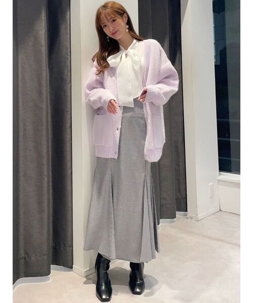 MERCURYDUO（マーキュリーデュオ）の「ダブルフェイスミディカーディガン（カーディガン/ボレロ・レディース・オフホワイト/ミント/ラベンダー/イエロー・FREE）」の8枚目の写真