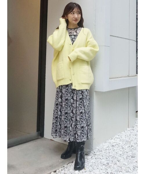 MERCURYDUO（マーキュリーデュオ）の「ダブルフェイスミディカーディガン（カーディガン/ボレロ・レディース・オフホワイト/ミント/ラベンダー/イエロー・FREE）」の9枚目の写真