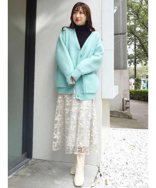 MERCURYDUO（マーキュリーデュオ）の「ダブルフェイスミディカーディガン（カーディガン/ボレロ・レディース・オフホワイト/ミント/ラベンダー/イエロー・FREE）」の13枚目の写真