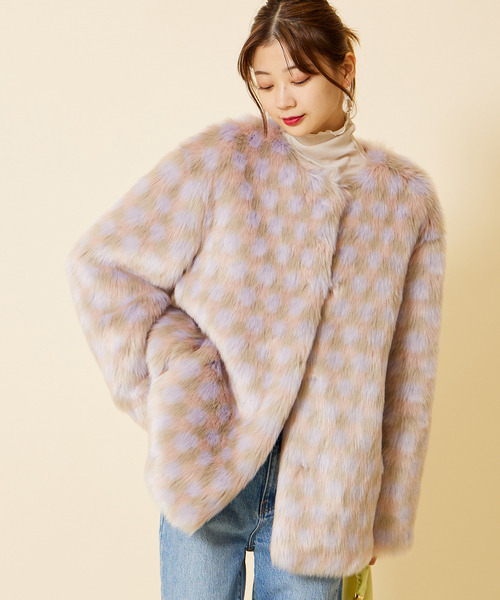 U by SPICK&SPAN SELECT(ユーバイスピックアンドスパンセレクト)の「【MOLLIOLLI/モリオリ】 REBECA MIX クルーネック コート(その他アウター・レディース・ライトパープル・FREE)」の10枚目の写真