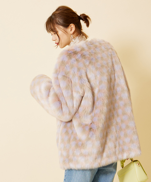 U by SPICK&SPAN SELECT(ユーバイスピックアンドスパンセレクト)の「【MOLLIOLLI/モリオリ】 REBECA MIX クルーネック コート(その他アウター・レディース・ライトパープル・FREE)」の13枚目の写真
