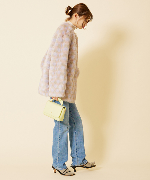 U by SPICK&SPAN SELECT(ユーバイスピックアンドスパンセレクト)の「【MOLLIOLLI/モリオリ】 REBECA MIX クルーネック コート(その他アウター・レディース・ライトパープル・FREE)」の16枚目の写真