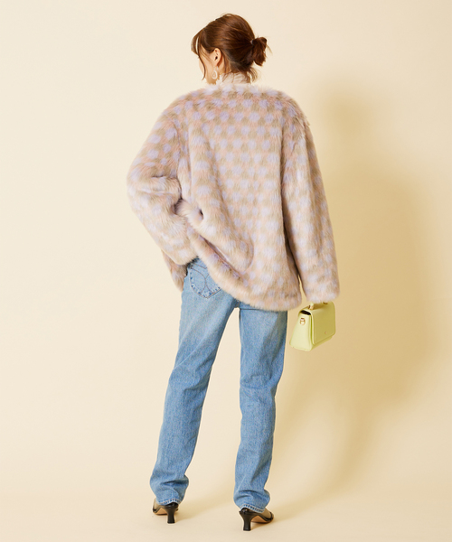 U by SPICK&SPAN SELECT(ユーバイスピックアンドスパンセレクト)の「【MOLLIOLLI/モリオリ】 REBECA MIX クルーネック コート(その他アウター・レディース・ライトパープル・FREE)」の17枚目の写真