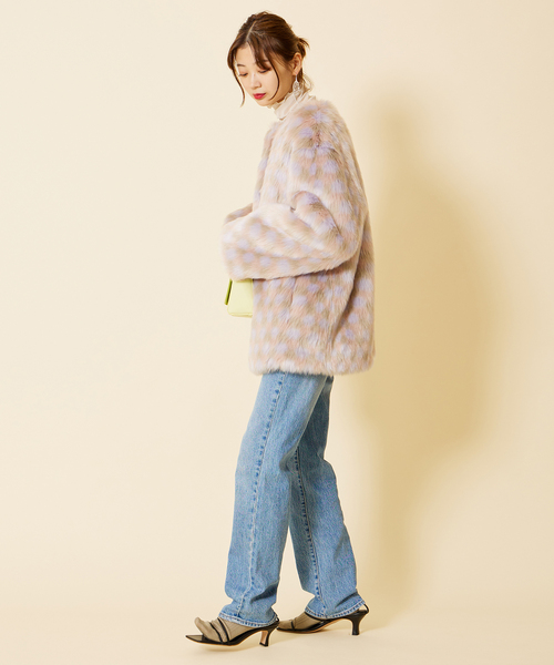 U by SPICK&SPAN SELECT(ユーバイスピックアンドスパンセレクト)の「【MOLLIOLLI/モリオリ】 REBECA MIX クルーネック コート(その他アウター・レディース・ライトパープル・FREE)」の18枚目の写真