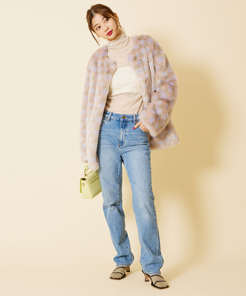 U by SPICK&SPAN SELECT(ユーバイスピックアンドスパンセレクト)の「【MOLLIOLLI/モリオリ】 REBECA MIX クルーネック コート(その他アウター・レディース・ライトパープル・FREE)」の20枚目の写真