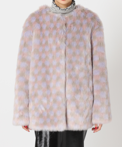 U by SPICK&SPAN SELECT(ユーバイスピックアンドスパンセレクト)の「【MOLLIOLLI/モリオリ】 REBECA MIX クルーネック コート(その他アウター・レディース・ライトパープル・FREE)」の21枚目の写真
