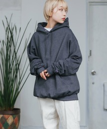 ▲【Champion/チャンピオン】レディース HOODED 裏起毛 ビッグシルエット プルオーバー パーカー 袖ワンポイントロゴ フーディー