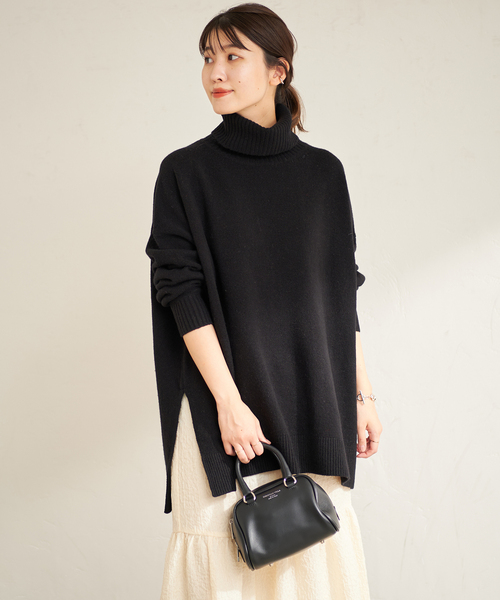 JOURNAL STANDARD（ジャーナルスタンダード）の「MUSICタートルネックプルオーバー（ニット/セーター・レディース・ホワイト×ホワイト/レッド/ブラック/ブラウン・FREE）」の7枚目の写真