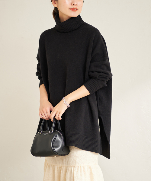 JOURNAL STANDARD（ジャーナルスタンダード）の「MUSICタートルネックプルオーバー（ニット/セーター・レディース・ホワイト×ホワイト/レッド/ブラック/ブラウン・FREE）」の8枚目の写真