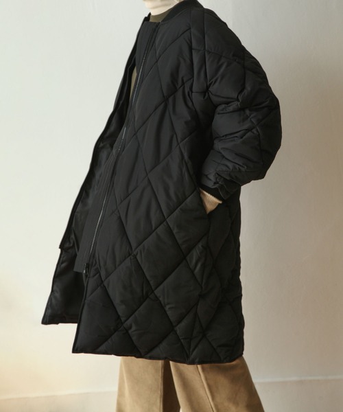 Chillfar（チルファー）の「ロング丈中綿ダウンコート（ダウンジャケット/コート・レディース・ブラック/カーキ/アイボリー・MEDIUM/LARGE）」の12枚目の写真