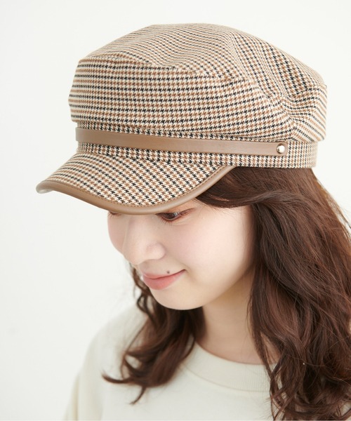 FREE'S MART（フリーズマート）の「◇チェックマリンキャス（キャスケット・レディース・ブラック系その他/ベージュ系その他・ﾌﾘ-）」の6枚目の写真