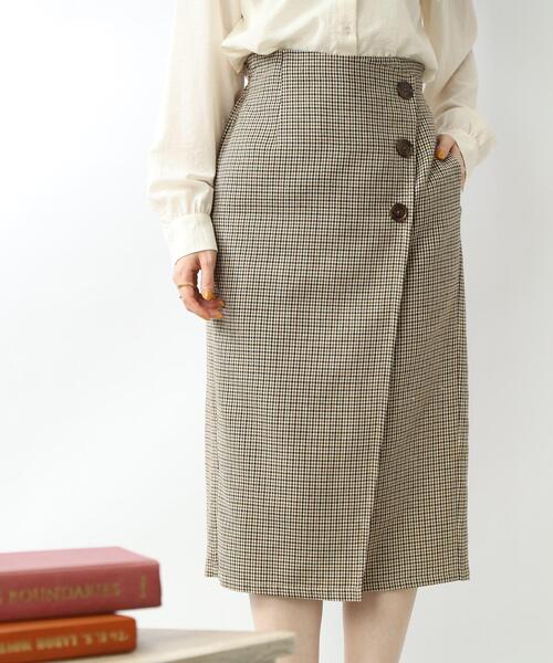 DRESKIP(ドレスキップ)の「◆【Iラインで上品】ラップ風ナロースカート(スカート・レディース・ボルドー/ベージュ系その他2/ブラック系1/ネイビー系1/ブラック・04/02/03)」の1枚目の写真