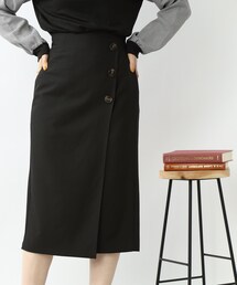 DRESKIP | 【Iラインで上品】ラップ風ナロースカート(スカート)