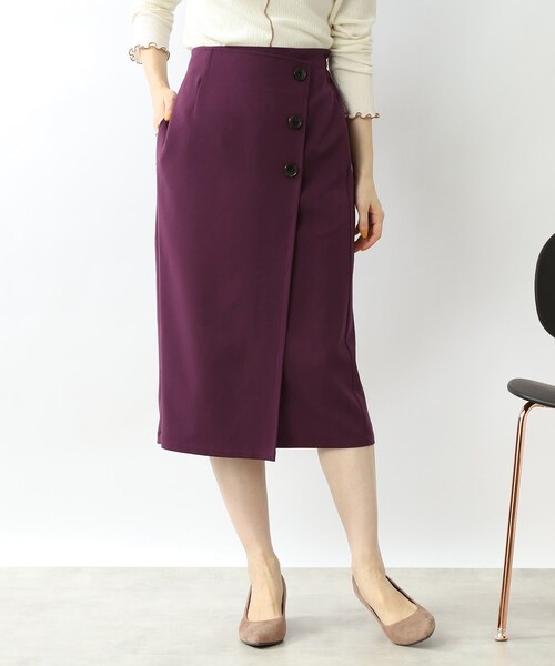 DRESKIP(ドレスキップ)の「◆【Iラインで上品】ラップ風ナロースカート(スカート・レディース・ボルドー/ベージュ系その他2/ブラック系1/ネイビー系1/ブラック・04/02/03)」の15枚目の写真