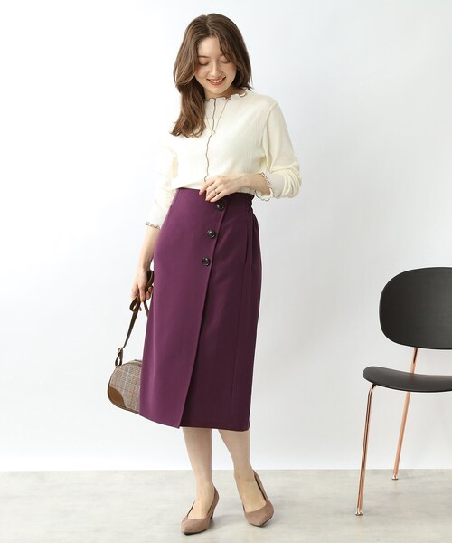 DRESKIP(ドレスキップ)の「◆【Iラインで上品】ラップ風ナロースカート(スカート・レディース・ボルドー/ベージュ系その他2/ブラック系1/ネイビー系1/ブラック・04/02/03)」の18枚目の写真