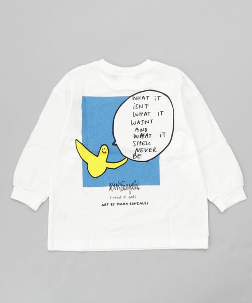 (What it isNt)ART BY MARKGONZALES(ワットイットイズント)の「MarkGonzales/マークゴンザレス キッズ ロンT 47220227(Tシャツ/カットソー・キッズ・ホワイト/グレー/グリーン・140cm/110cm/100cm/150cm/160cm/120cm/130cm)」の1枚目の写真