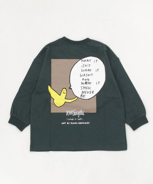 (What it isNt)ART BY MARKGONZALES(ワットイットイズント)の「MarkGonzales/マークゴンザレス キッズ ロンT 47220227(Tシャツ/カットソー・キッズ・ホワイト/グレー/グリーン・140cm/110cm/100cm/150cm/160cm/120cm/130cm)」の2枚目の写真