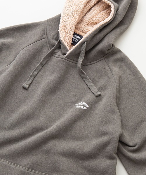 OUTDOOR PRODUCTS APPAREL（アウトドアプロダクツアパレル）の「身頃ボア　ワンポイントブランドロゴ　プルオーバーパーカー（パーカー・メンズ・杢グレー/ブラック/ワイン/オリーブ/アイボリー/ライトブラウン/ライトグリーン/ネイビー/ベージュ・MEDIUM/LARGE/X-LARGE）」の7枚目の写真