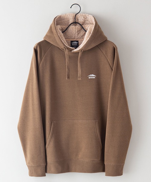 OUTDOOR PRODUCTS APPAREL（アウトドアプロダクツアパレル）の「身頃ボア　ワンポイントブランドロゴ　プルオーバーパーカー（パーカー・メンズ・杢グレー/ブラック/ワイン/オリーブ/アイボリー/ライトブラウン/ライトグリーン/ネイビー/ベージュ・MEDIUM/LARGE/X-LARGE）」の15枚目の写真