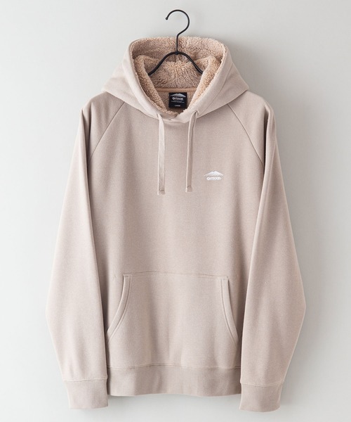 OUTDOOR PRODUCTS APPAREL（アウトドアプロダクツアパレル）の「身頃ボア　ワンポイントブランドロゴ　プルオーバーパーカー（パーカー・メンズ・杢グレー/ブラック/ワイン/オリーブ/アイボリー/ライトブラウン/ライトグリーン/ネイビー/ベージュ・MEDIUM/LARGE/X-LARGE）」の10枚目の写真