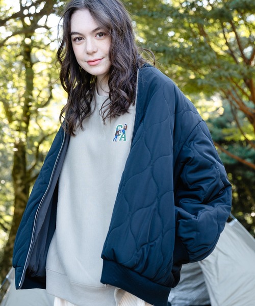 OUTDOOR PRODUCTS APPAREL(アウトドアプロダクツアパレル)の「2WAY リバーシブル ビッグシルエット バルーンシルエット MA-1 ジャケット(MA-1・レディース・ブラック/ブラウン/カーキ・MEDIUM)」の6枚目の写真
