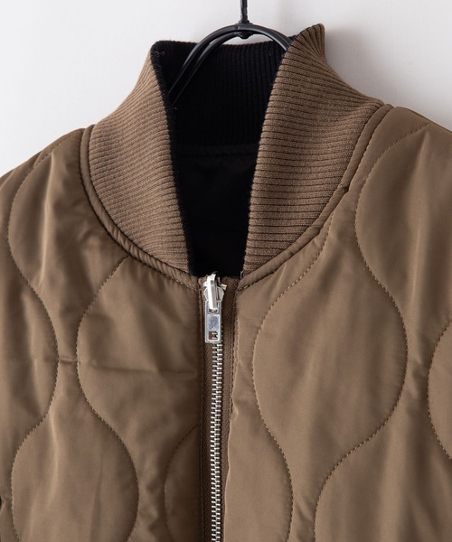 OUTDOOR PRODUCTS APPAREL(アウトドアプロダクツアパレル)の「2WAY リバーシブル ビッグシルエット バルーンシルエット MA-1 ジャケット(MA-1・レディース・ブラック/ブラウン/カーキ・MEDIUM)」の21枚目の写真