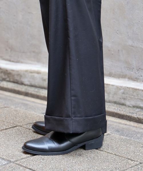 SPINNS(スピンズ)の「フェイクレザー ジップアップヒールブーツ(ブーツ・メンズ・ブラック・27cm/25cm/26cm)」の1枚目の写真