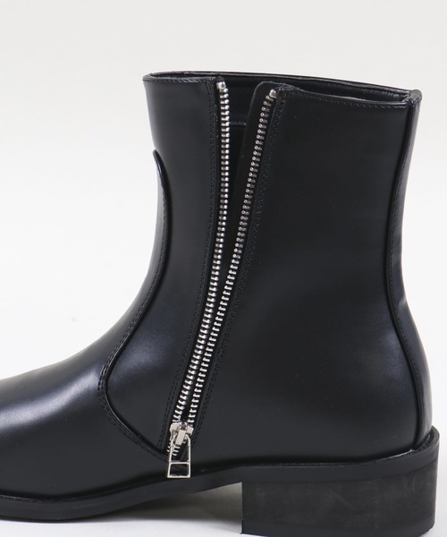 SPINNS(スピンズ)の「フェイクレザー ジップアップヒールブーツ(ブーツ・メンズ・ブラック・27cm/25cm/26cm)」の6枚目の写真