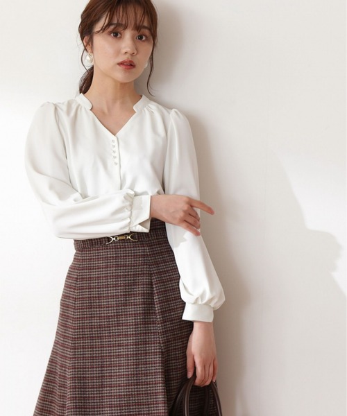 PROPORTION BODY DRESSING（プロポーションボディドレッシング）の「パールブラウス/1212210915（シャツ/ブラウス・レディース・ホワイト系その他/グリーン/グレー・MEDIUM/SMALL）」の5枚目の写真